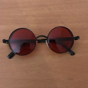 Red/orange gothic steampunk sunglasses